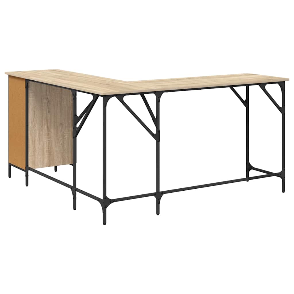 Bureau chêne sonoma 141x141x75 cm bois d'ingénierie - XIOS