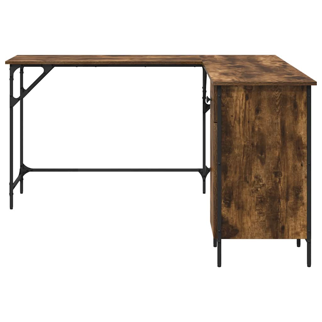 Bureau chêne fumé 141x141x75 cm bois d'ingénierie - XIOS