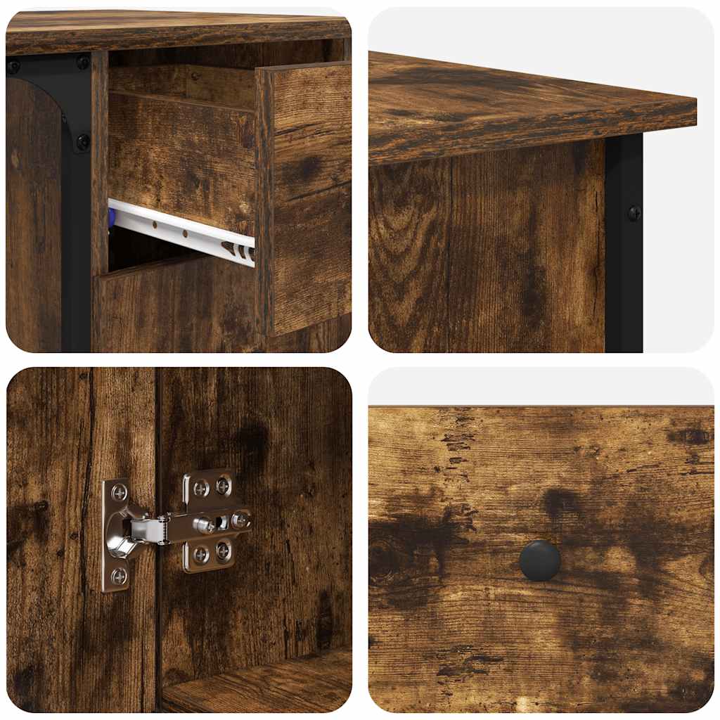 Bureau chêne fumé 141x141x75 cm bois d'ingénierie - XIOS