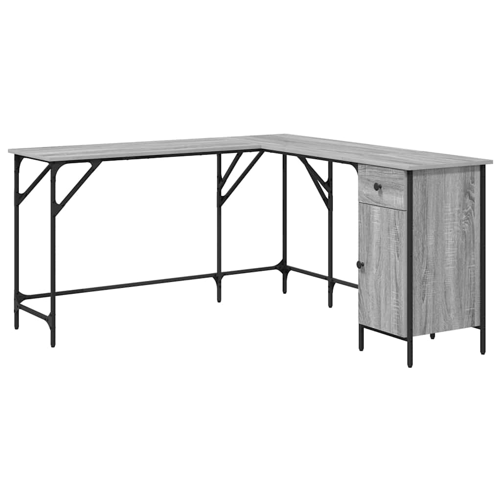 Bureau sonoma gris 141x141x75 cm bois d'ingénierie - XIOS