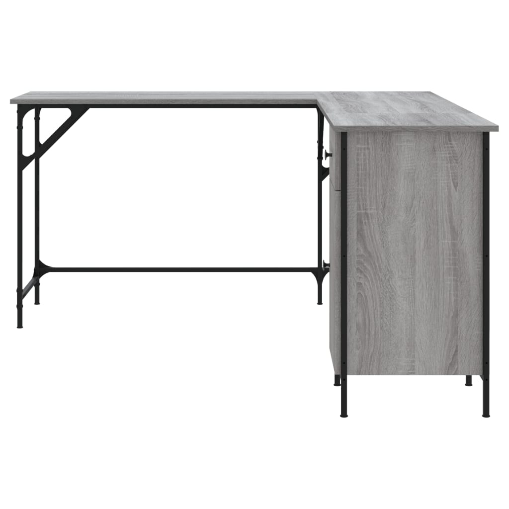 Bureau sonoma gris 141x141x75 cm bois d'ingénierie - XIOS