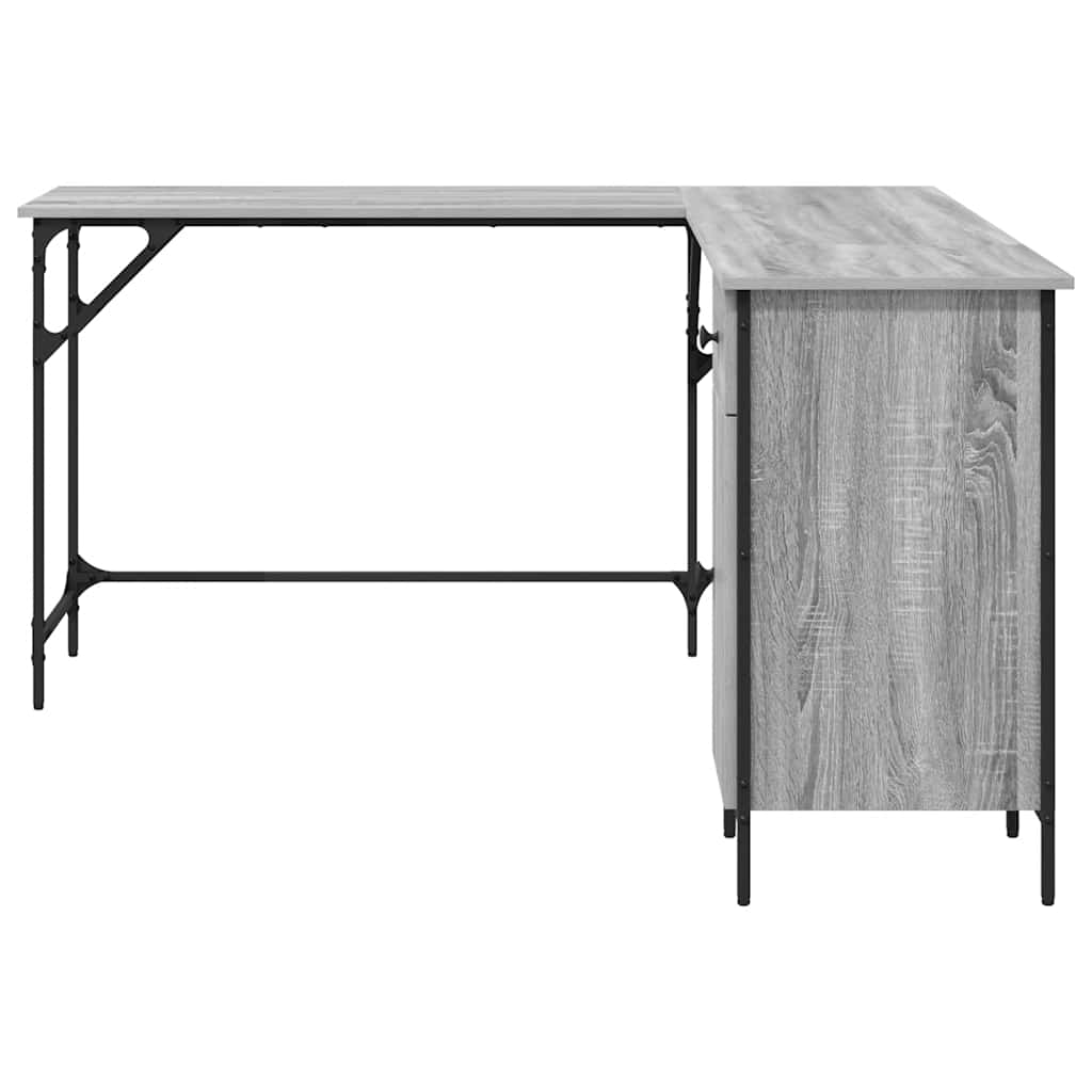 Bureau sonoma gris 141x141x75 cm bois d'ingénierie - XIOS