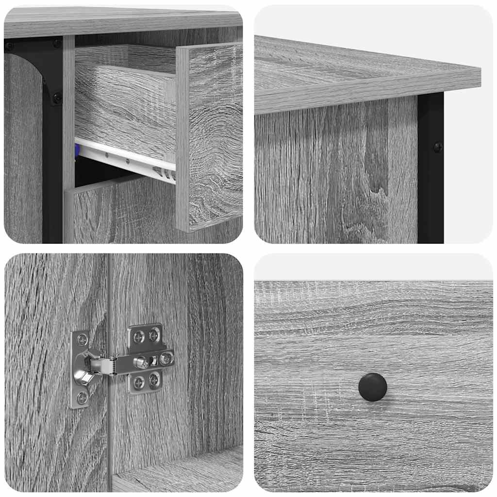 Bureau sonoma gris 141x141x75 cm bois d'ingénierie - XIOS