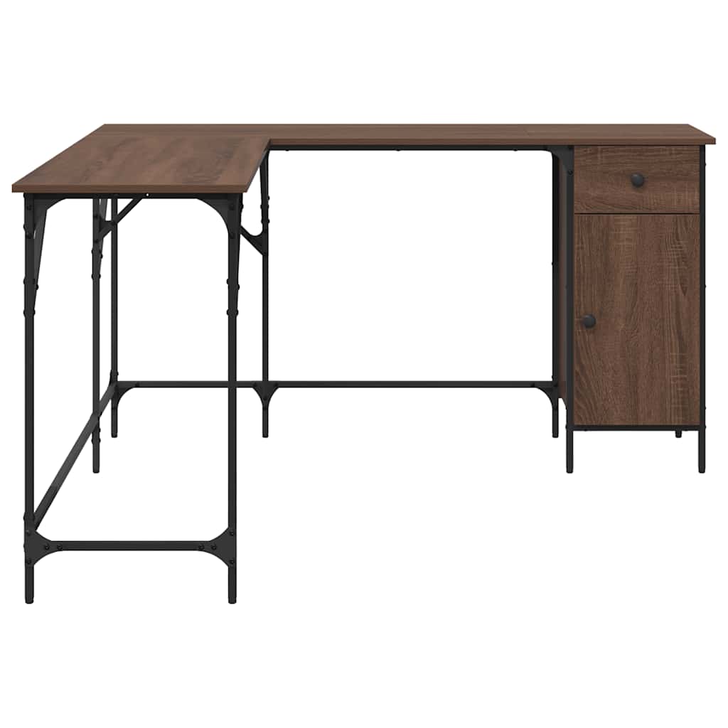 Bureau chêne marron 141x141x75 cm bois d'ingénierie - XIOS
