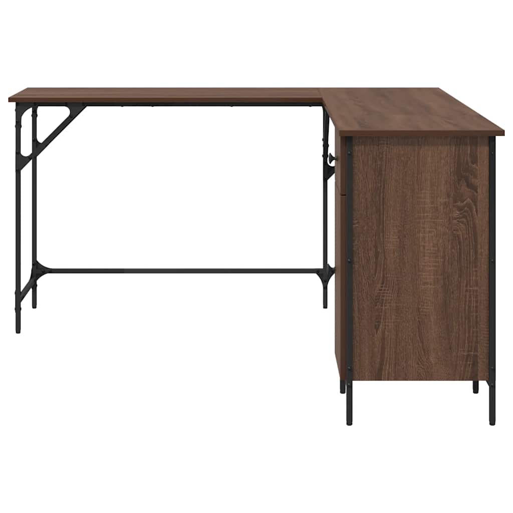 Bureau chêne marron 141x141x75 cm bois d'ingénierie - XIOS