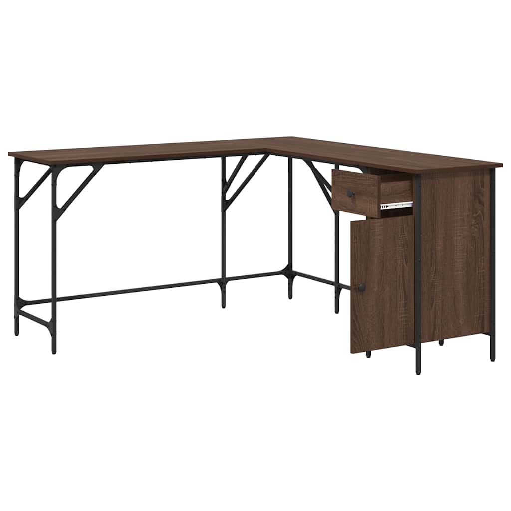 Bureau chêne marron 141x141x75 cm bois d'ingénierie - XIOS