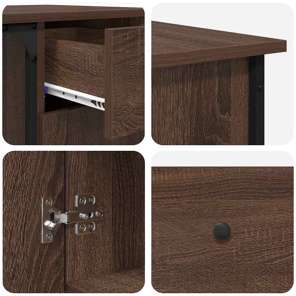 Bureau chêne marron 141x141x75 cm bois d'ingénierie - XIOS
