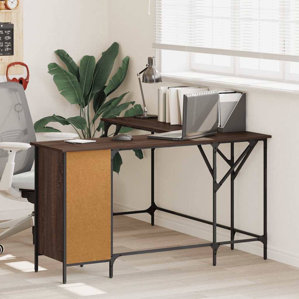 Bureau chêne marron 141x141x75 cm bois d'ingénierie - XIOS