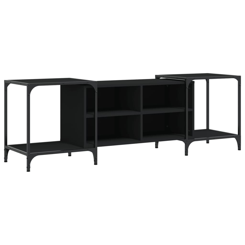 Meuble TV noir 153x37x50 cm bois d'ingénierie - XIOS