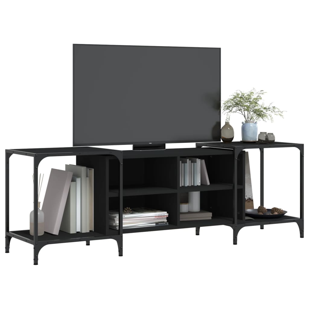 Meuble TV noir 153x37x50 cm bois d'ingénierie - XIOS