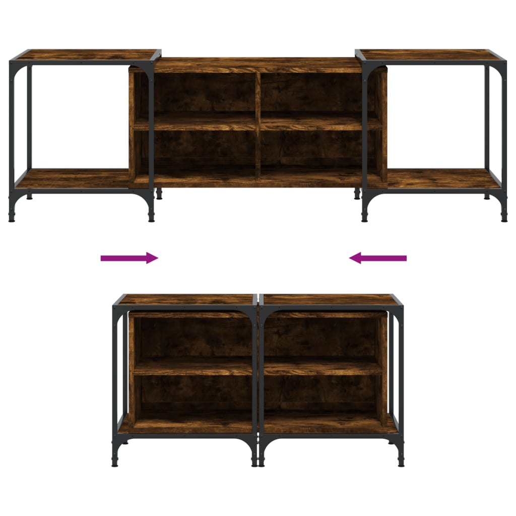 Meuble TV chêne fumé 153x37x50 cm bois d'ingénierie - XIOS
