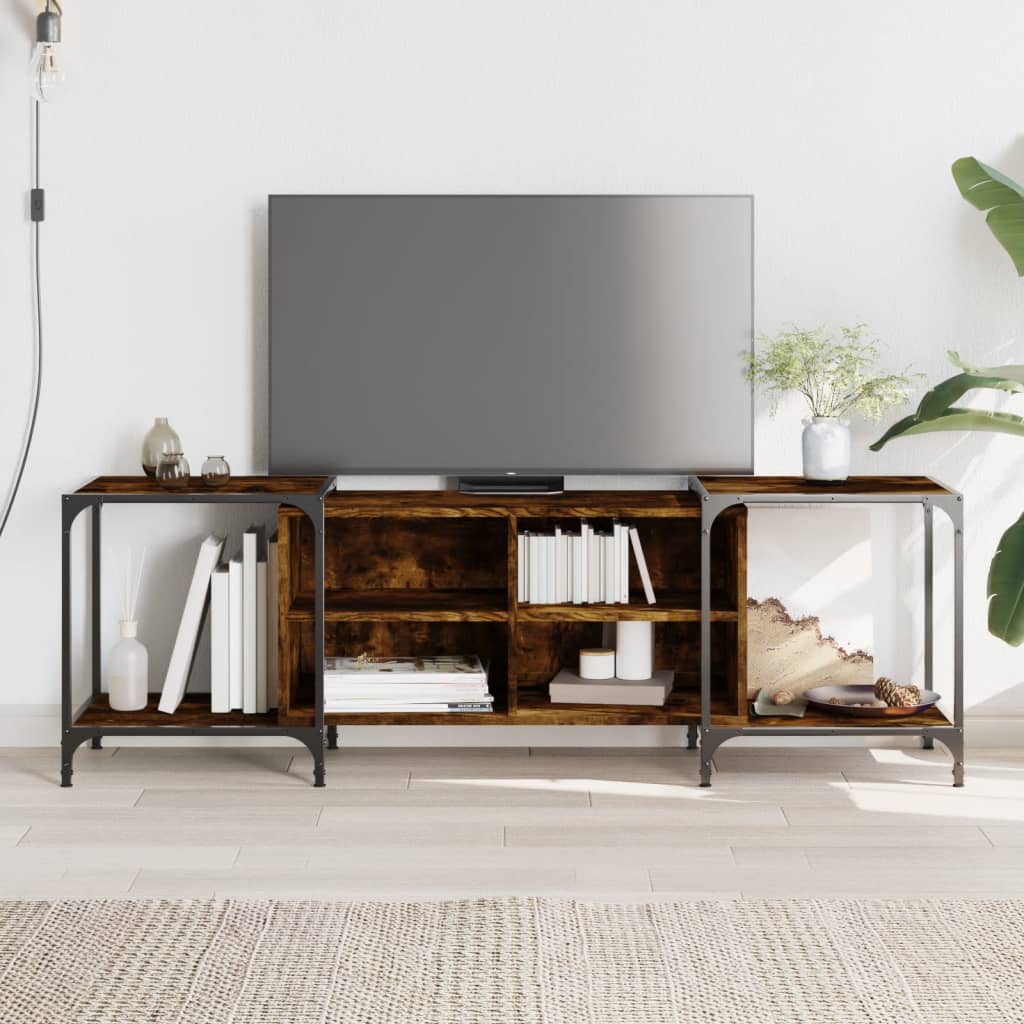 Meuble TV chêne fumé 153x37x50 cm bois d'ingénierie - XIOS