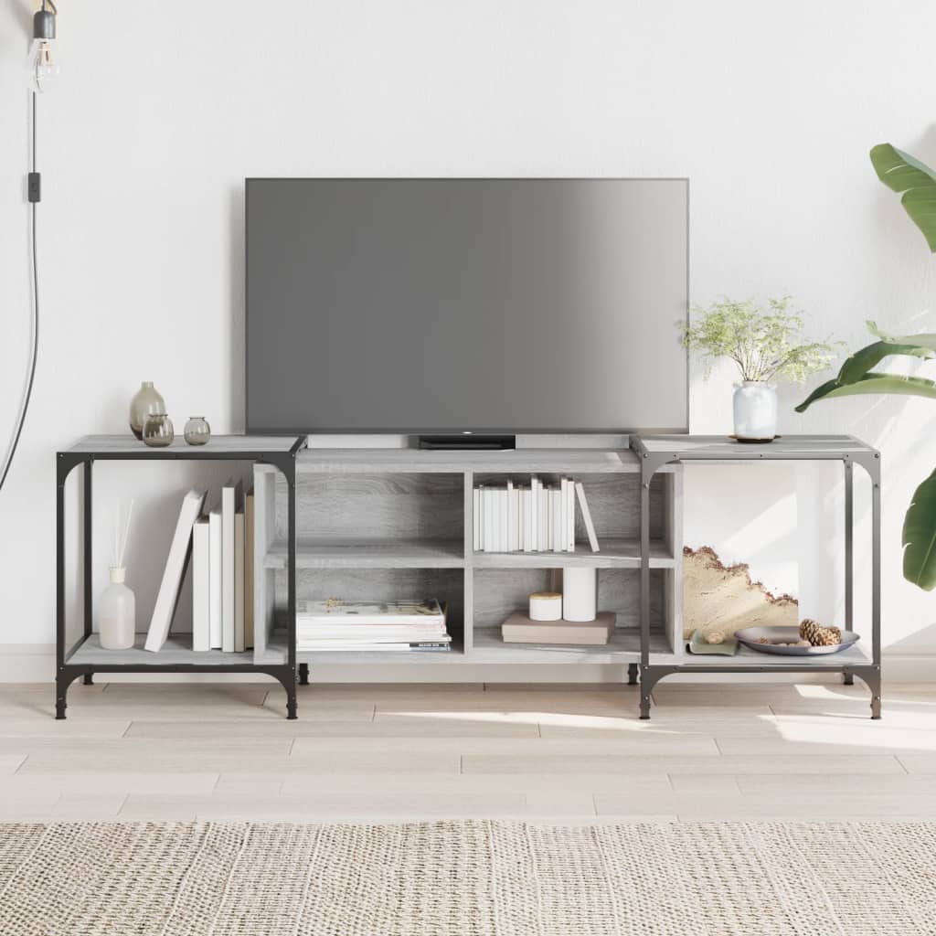 Meuble TV sonoma gris 153x37x50 cm bois d'ingénierie - XIOS