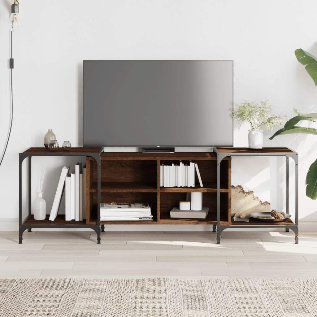 Meuble TV chêne marron 153x37x50 cm bois d'ingénierie - XIOS