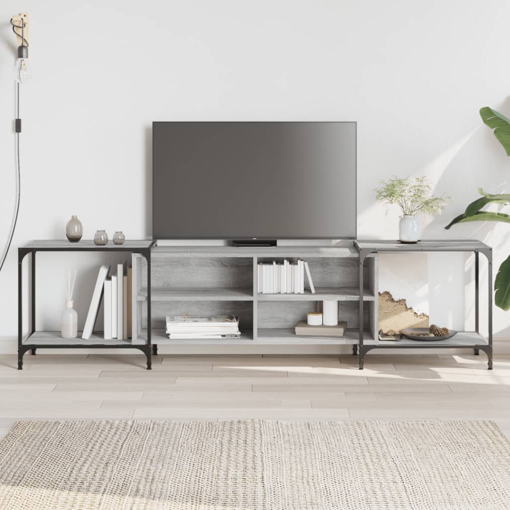 Meuble TV sonoma gris 203x37x50 cm Bois d'ingénierie - XIOS