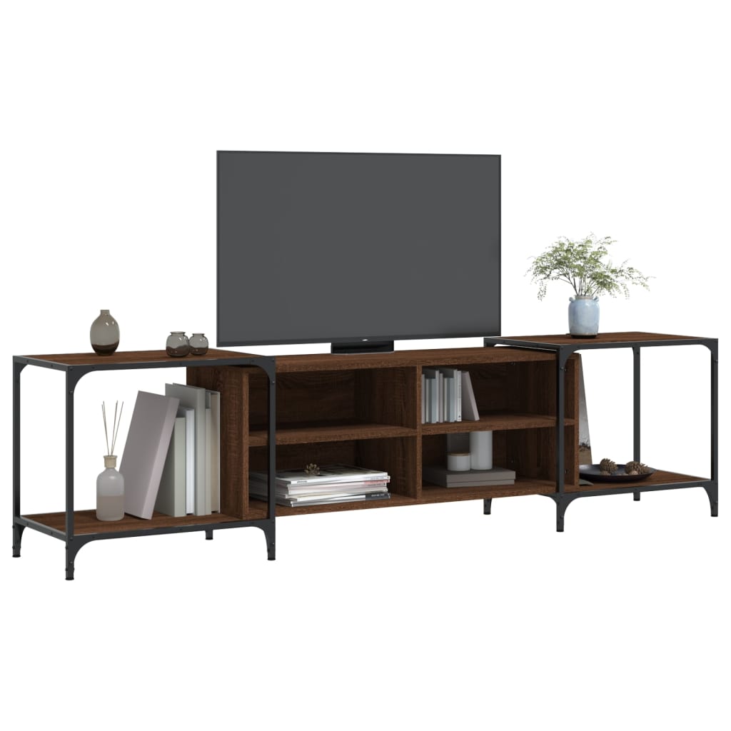 Meuble TV chêne marron 203x37x50 cm bois d'ingénierie - XIOS
