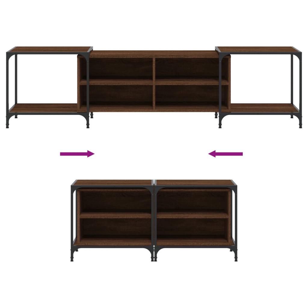 Meuble TV chêne marron 203x37x50 cm bois d'ingénierie - XIOS