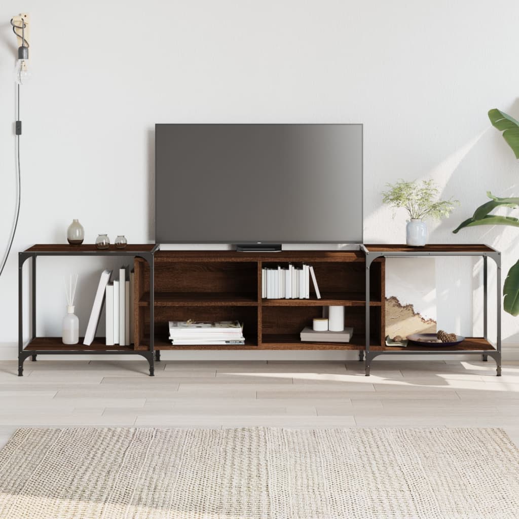 Meuble TV chêne marron 203x37x50 cm bois d'ingénierie - XIOS