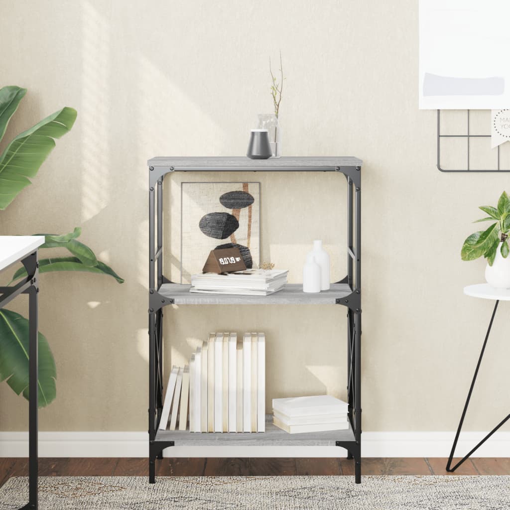 Bibliothèque à 3 niveaux sonoma gris 59x35x90,5 cm - XIOS