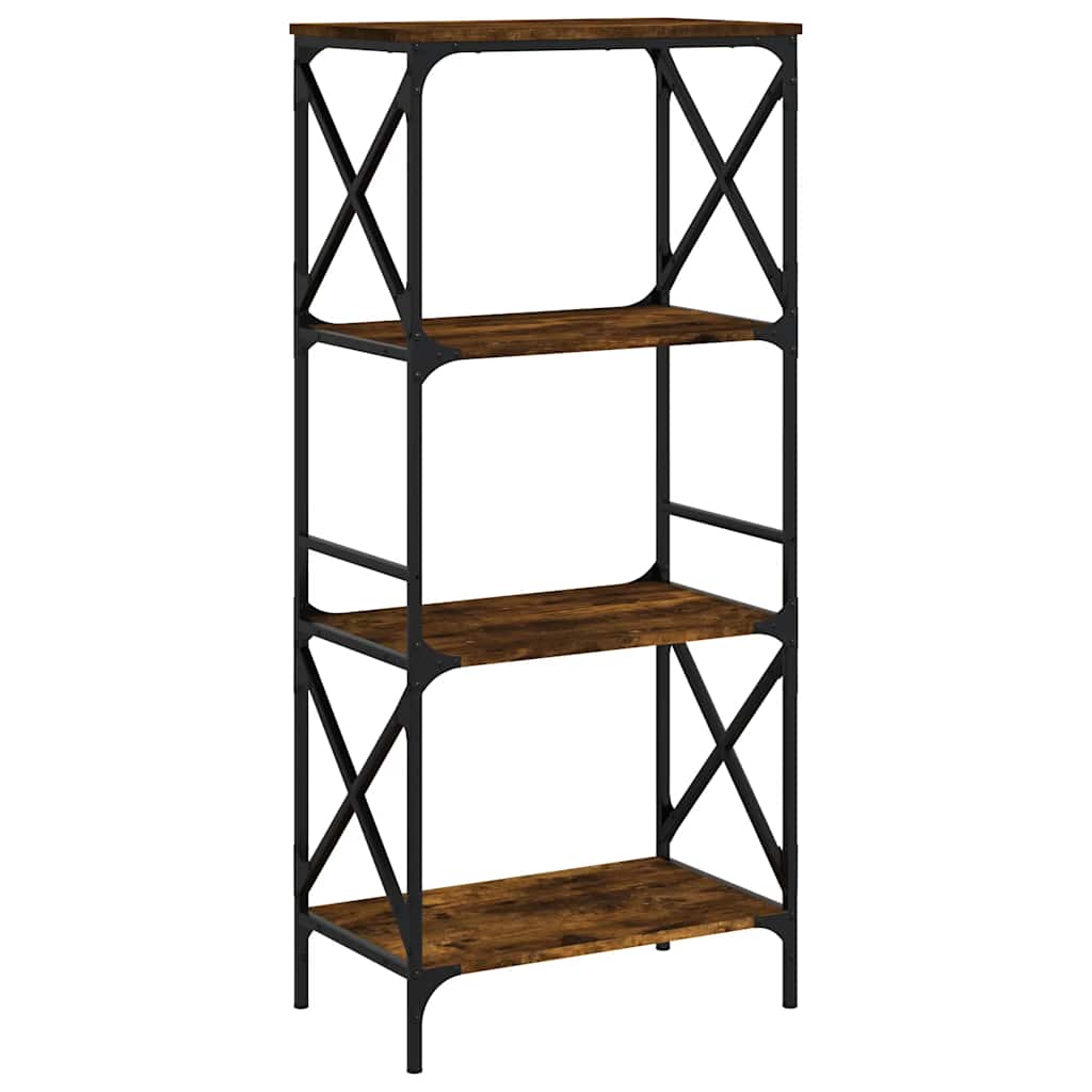 Bibliothèque 4 niveaux chêne fumé 59x35x132cm bois d'ingénierie - XIOS