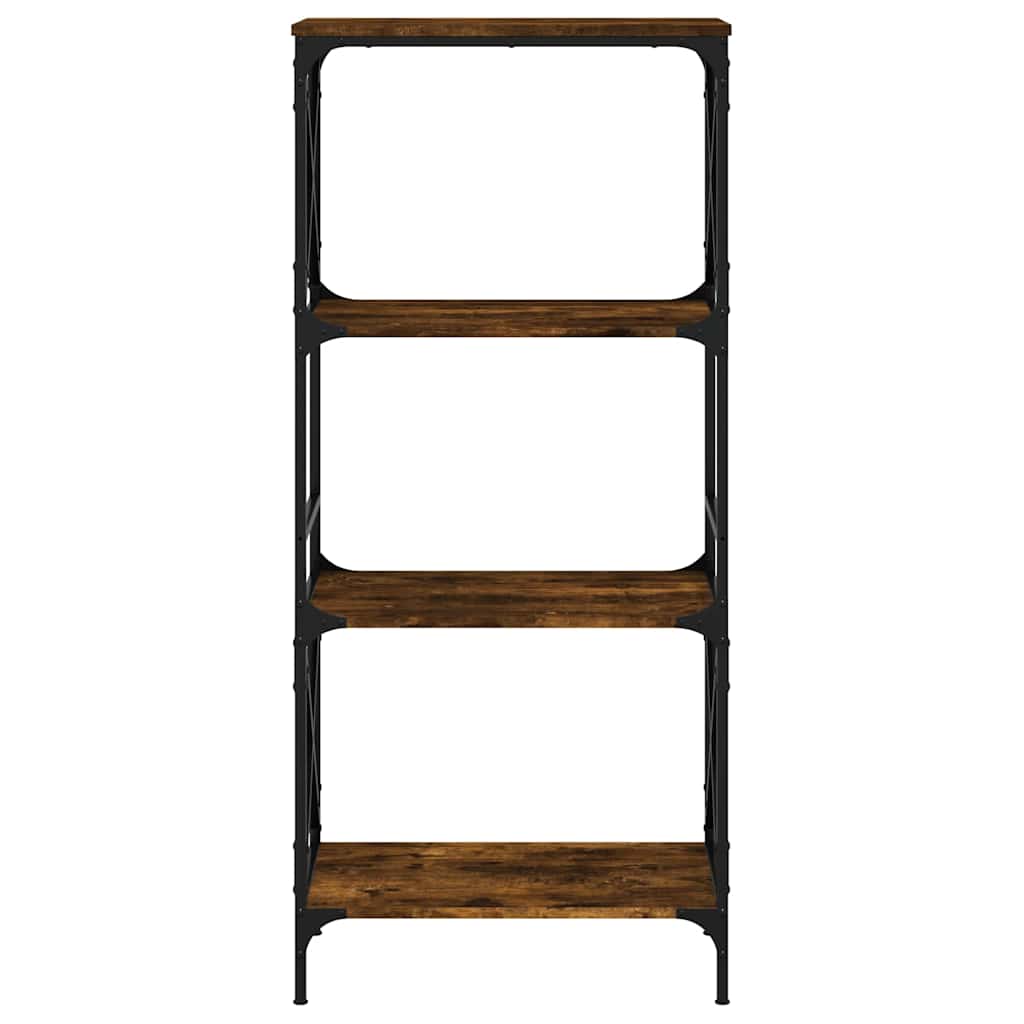 Bibliothèque 4 niveaux chêne fumé 59x35x132cm bois d'ingénierie - XIOS