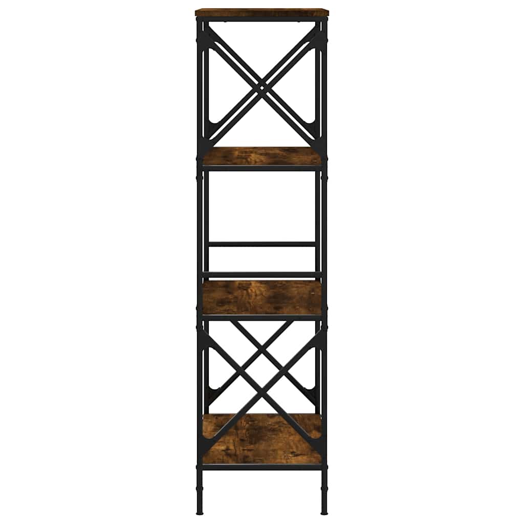 Bibliothèque 4 niveaux chêne fumé 59x35x132cm bois d'ingénierie - XIOS