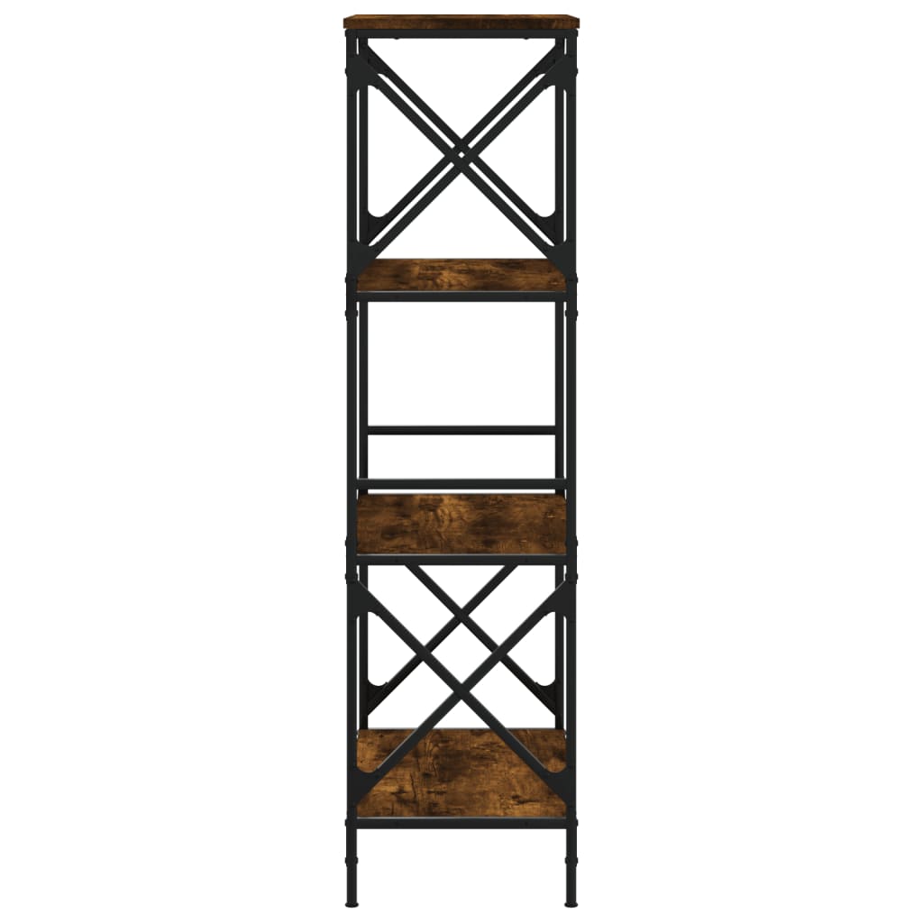Bibliothèque 4 niveaux chêne fumé 59x35x132cm bois d'ingénierie - XIOS