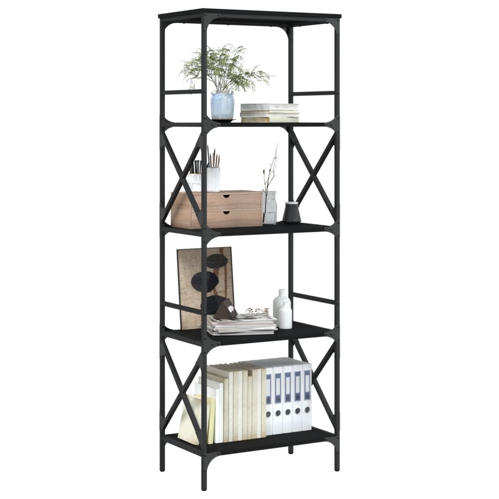 Bibliothèque à 5 niveaux noir 59x35x171 cm bois d'ingénierie - XIOS