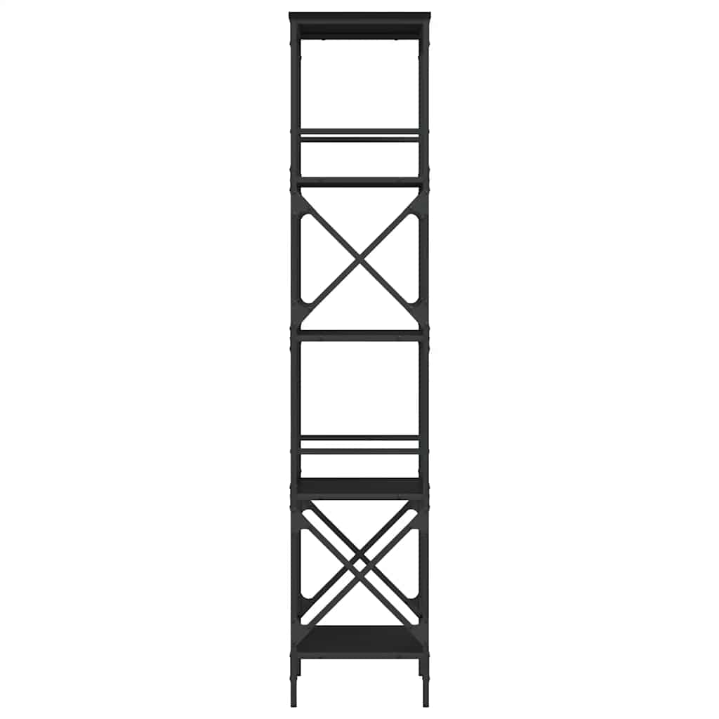 Bibliothèque à 5 niveaux noir 59x35x171 cm bois d'ingénierie - XIOS