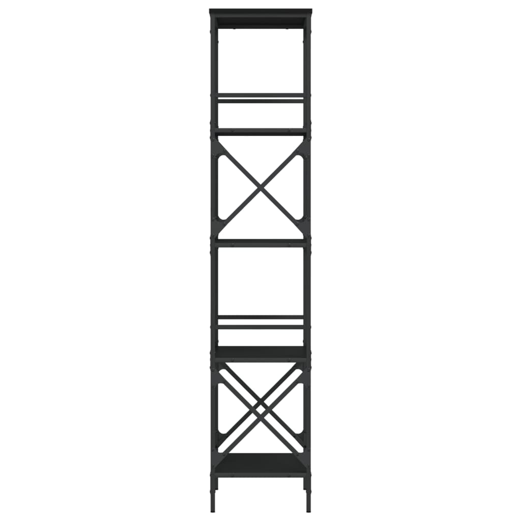 Bibliothèque à 5 niveaux noir 59x35x171 cm bois d'ingénierie - XIOS