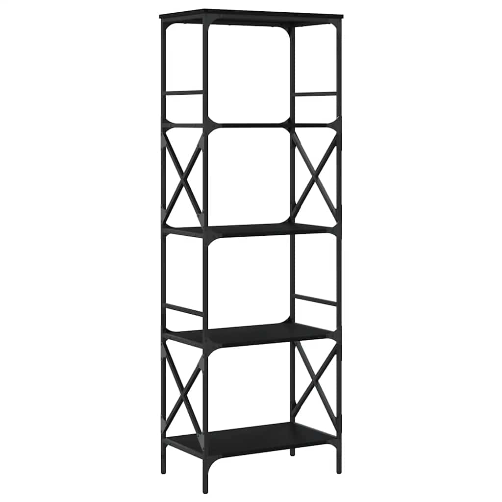 Bibliothèque à 5 niveaux noir 59x35x171 cm bois d'ingénierie - XIOS