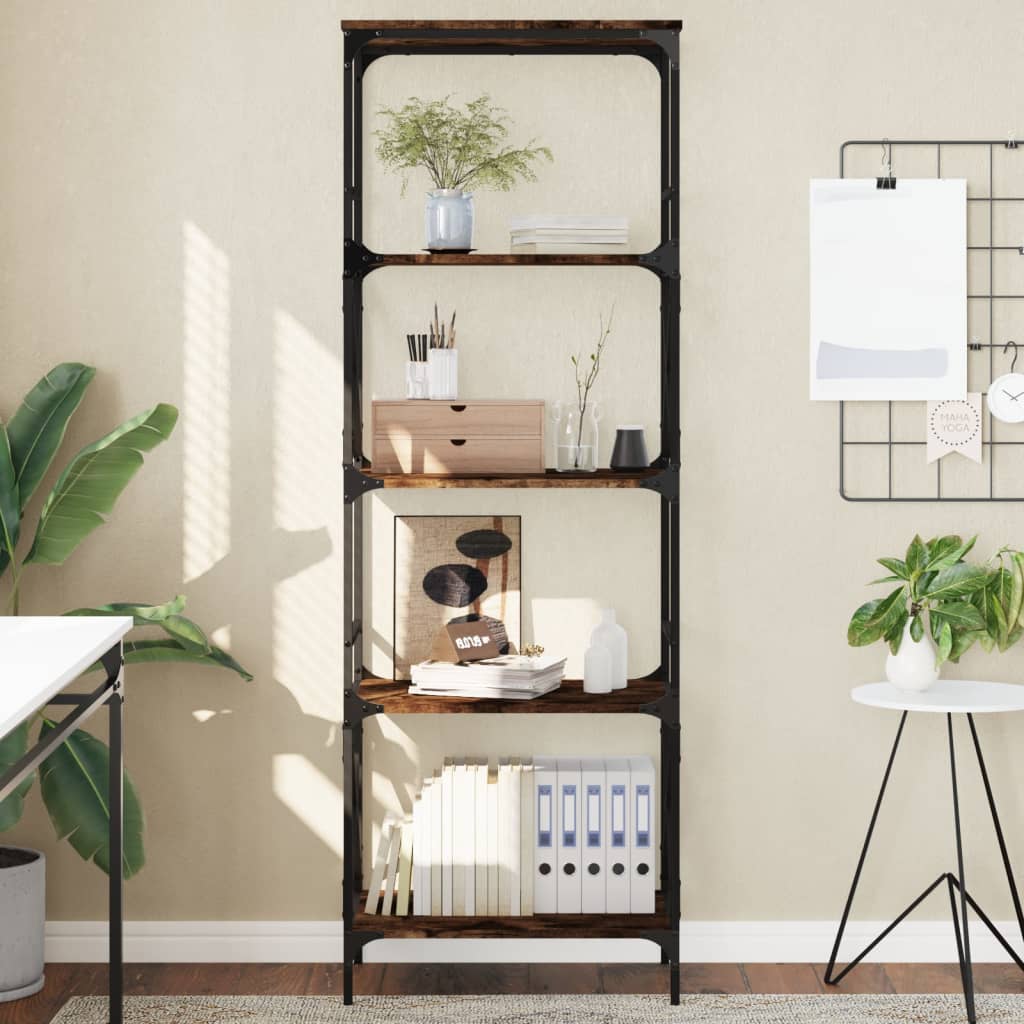 Bibliothèque à 5 niveaux chêne fumé 59x35x171 cm - XIOS