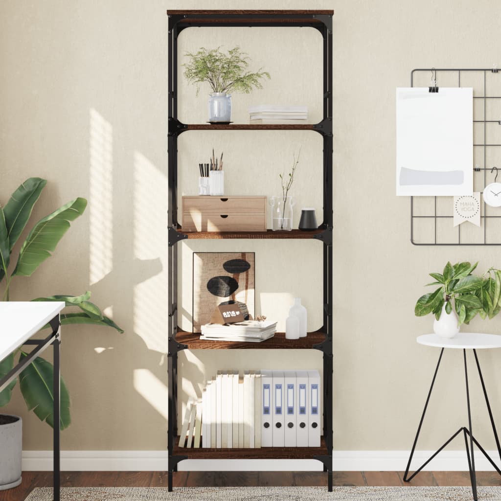 Bibliothèque à 5 niveaux chêne marron 59x35x171 cm - XIOS