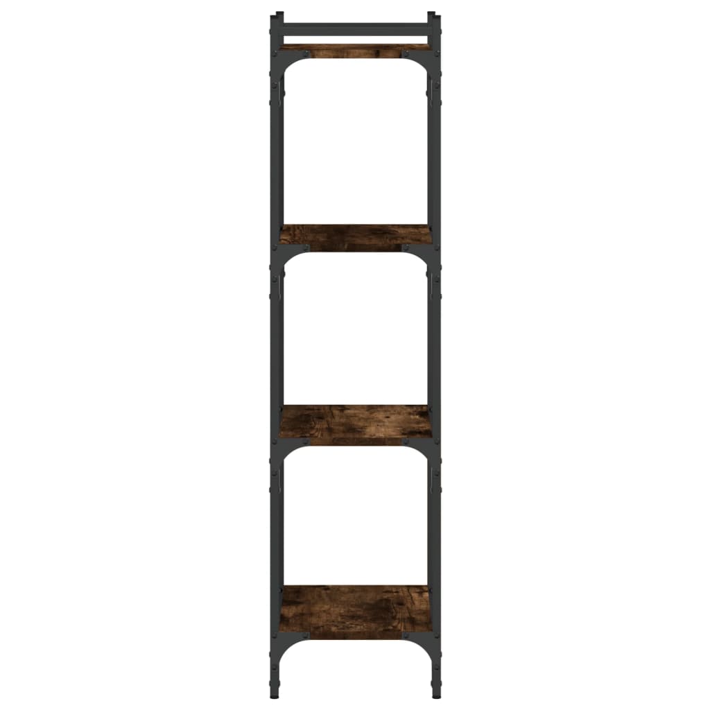 Bibliothèque 4 niveaux chêne fumé 40x30x120cm bois d'ingénierie - XIOS