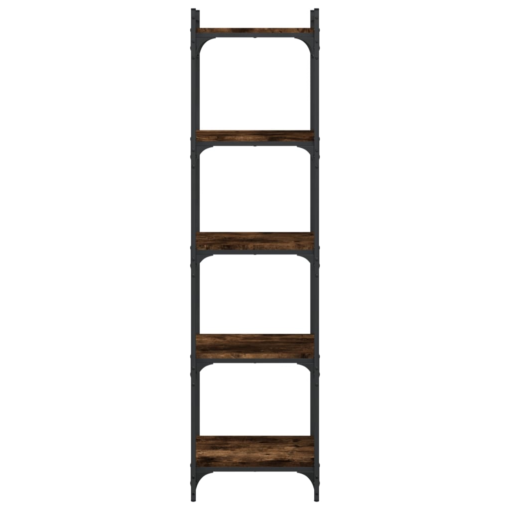 Bibliothèque 5 niveaux chêne fumé 40x30x154cm bois d'ingénierie - XIOS