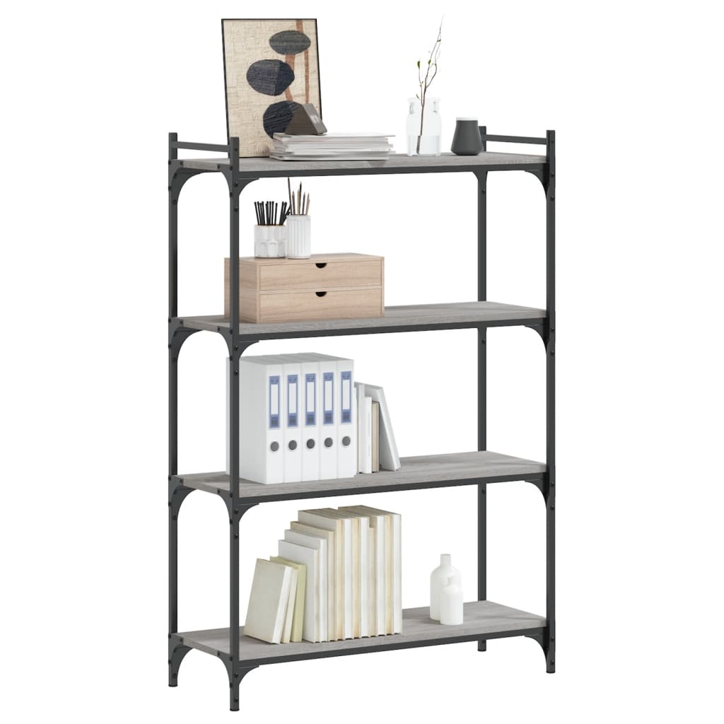 Bibliothèque à 4 niveaux sonoma gris 80x30x120 cm - XIOS