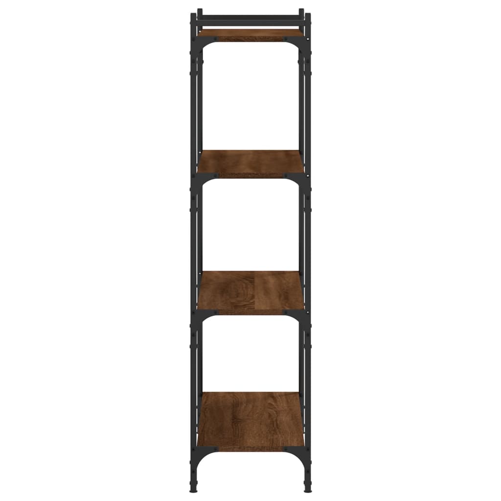 Bibliothèque 4 niveaux chêne marron 80x30x120cm bois ingénierie - XIOS