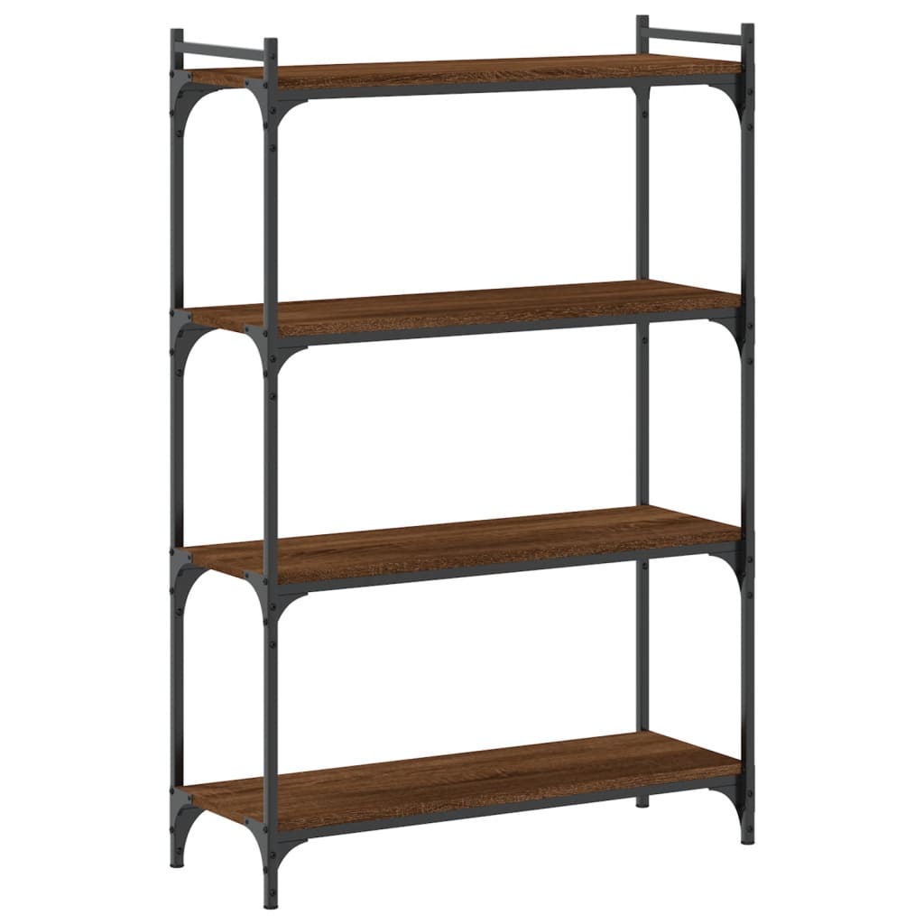 Bibliothèque 4 niveaux chêne marron 80x30x120cm bois ingénierie - XIOS