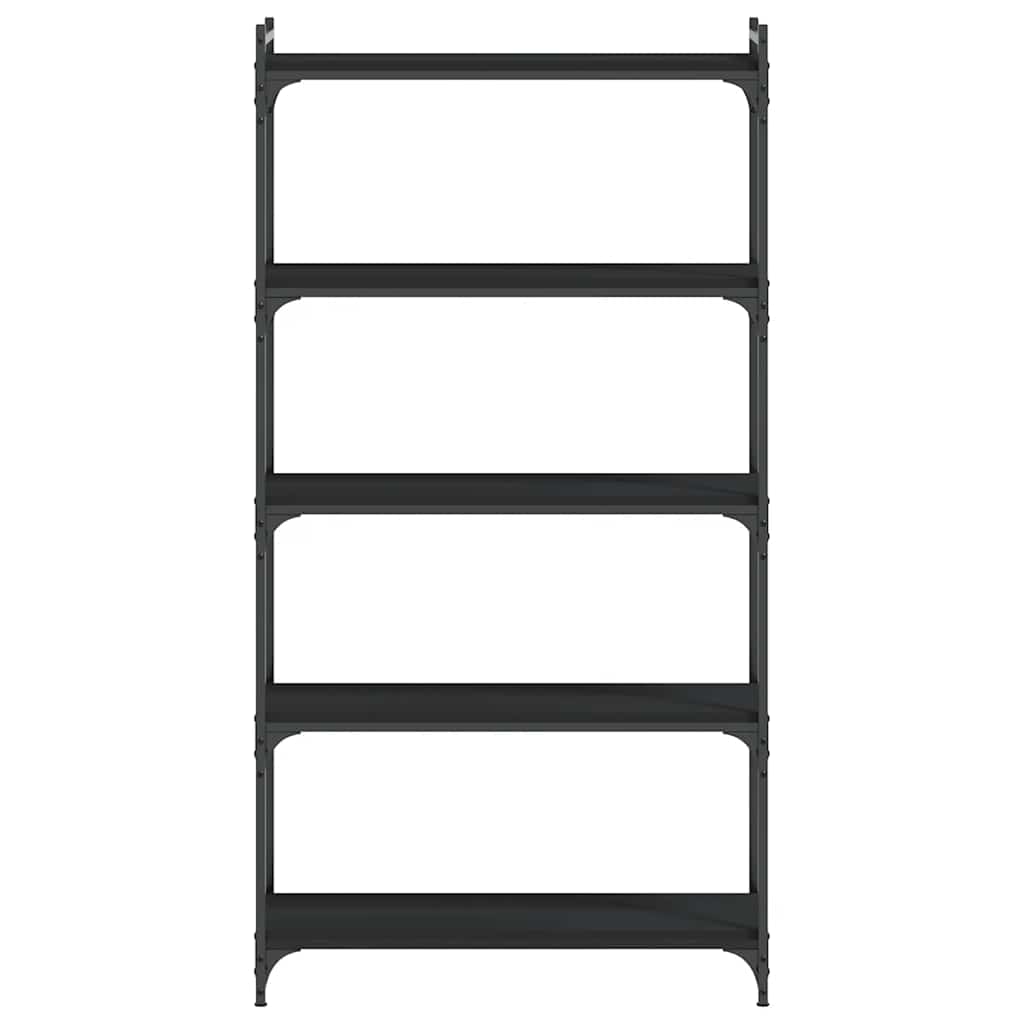 Bibliothèque 5 niveaux noir 80x30x154 cm bois d'ingénierie - XIOS