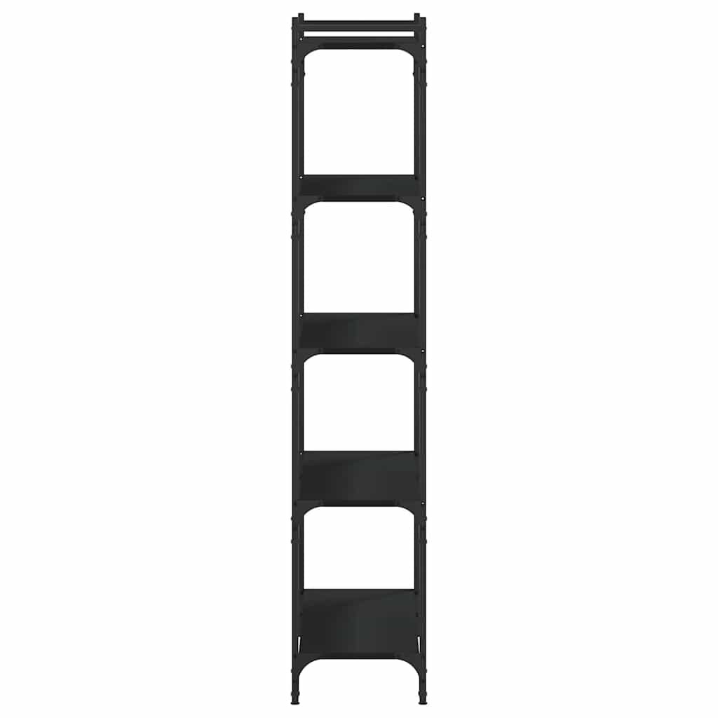 Bibliothèque 5 niveaux noir 80x30x154 cm bois d'ingénierie - XIOS