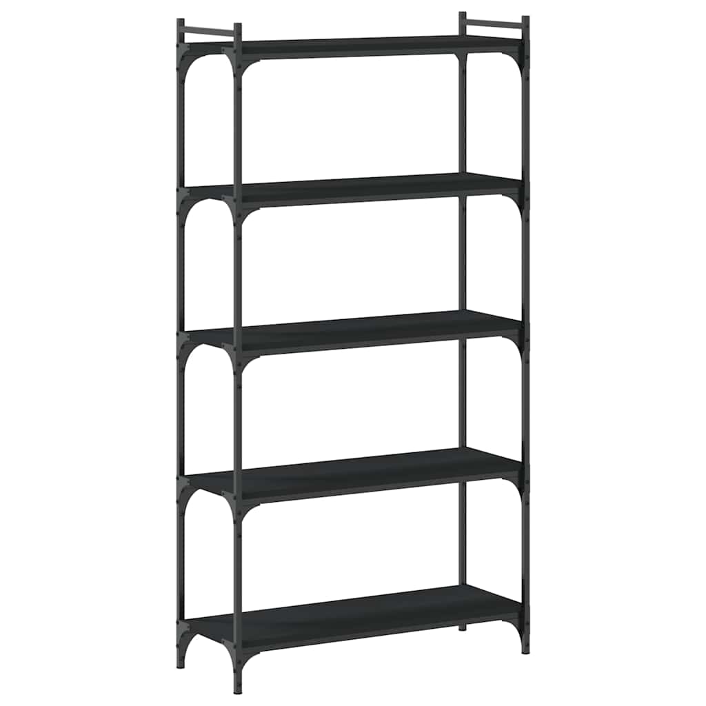 Bibliothèque 5 niveaux noir 80x30x154 cm bois d'ingénierie - XIOS