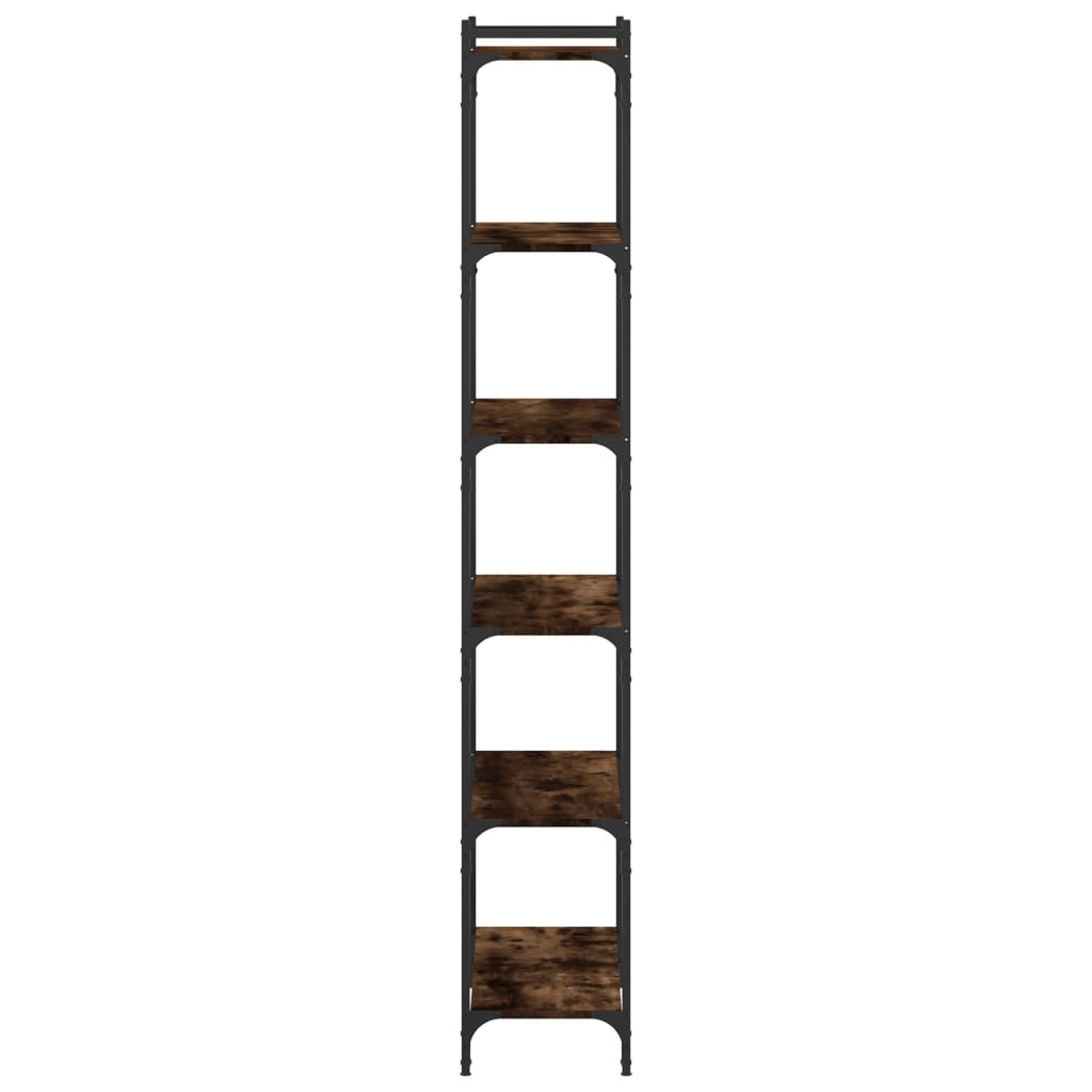 Bibliothèque 6 niveaux chêne fumé 80x30x188cm bois d'ingénierie - XIOS