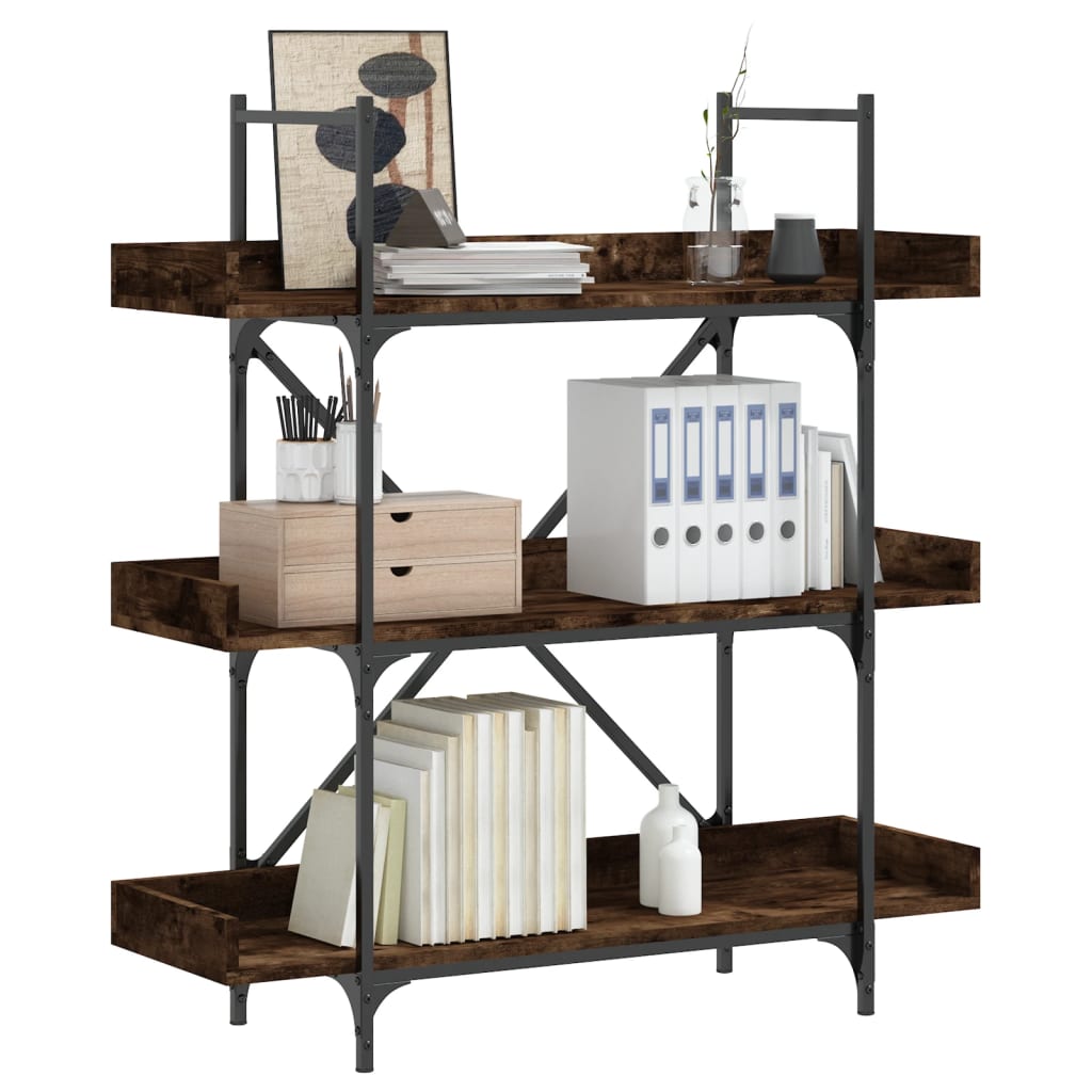 Bibliothèque à 3 niveaux chêne fumé 100x33x108,5 cm - XIOS