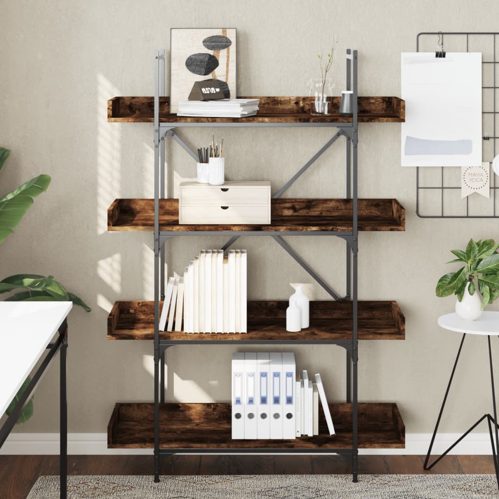 Bibliothèque à 4 niveaux chêne fumé 100x33x145,5 cm - XIOS