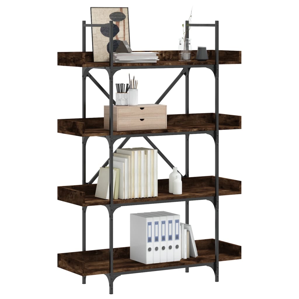 Bibliothèque à 4 niveaux chêne fumé 100x33x145,5 cm - XIOS