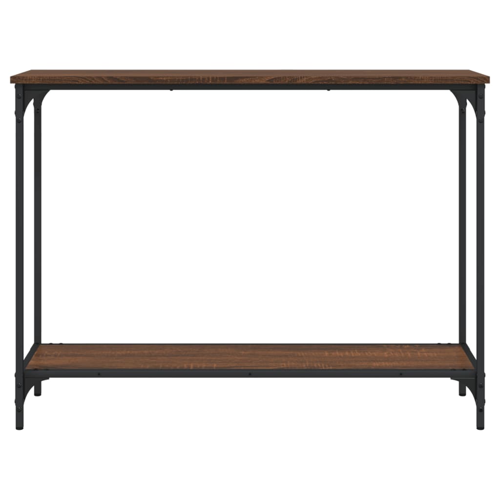 Table console chêne marron 101x30,5x75 cm bois d'ingénierie - XIOS