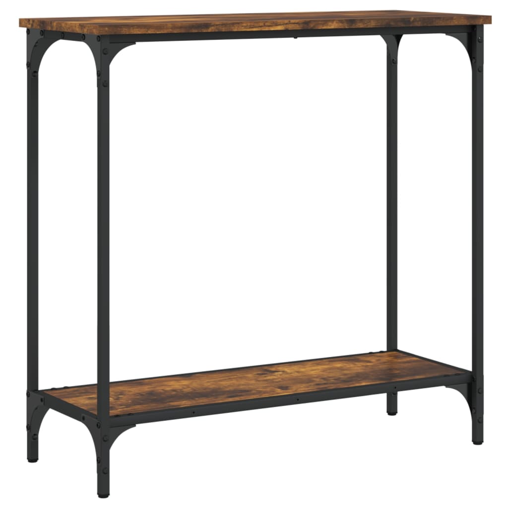 Table console chêne fumé 75x30,5x75 cm bois d'ingénierie - XIOS