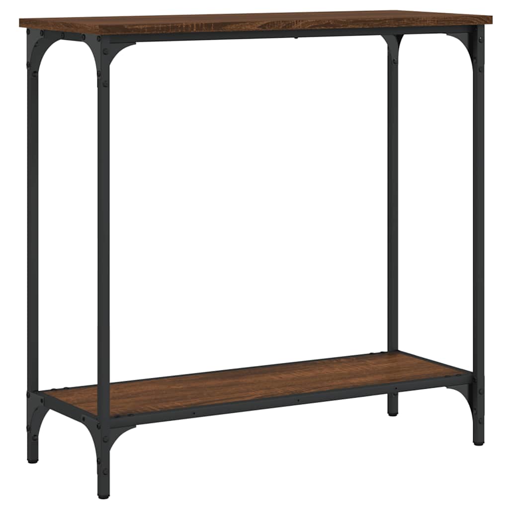 Table console chêne marron 75x30,5x75 cm bois d'ingénierie - XIOS