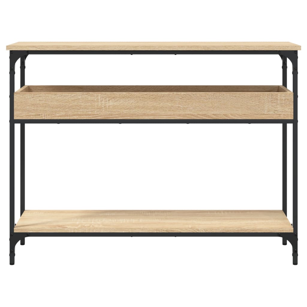 Table console avec étagère chêne sonoma 100x29x75 cm - XIOS