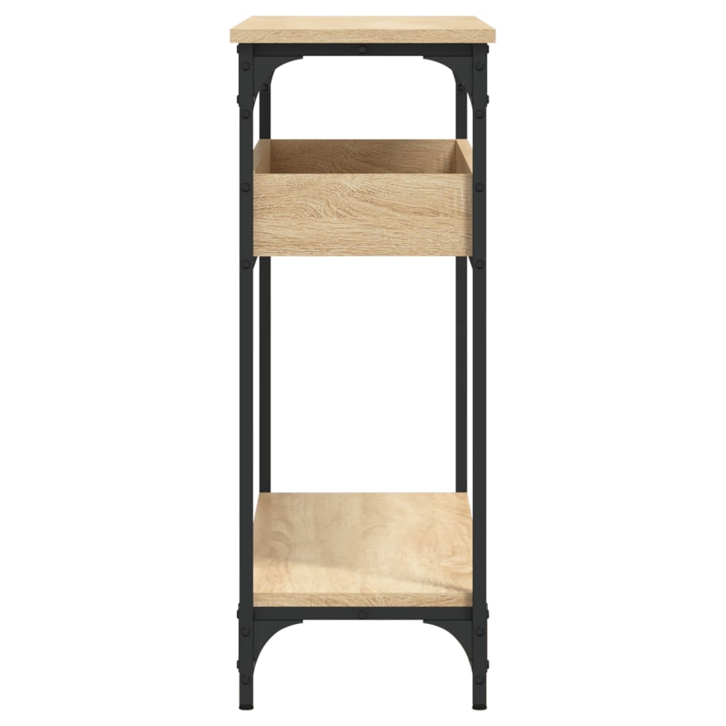 Table console avec étagère chêne sonoma 100x29x75 cm - XIOS